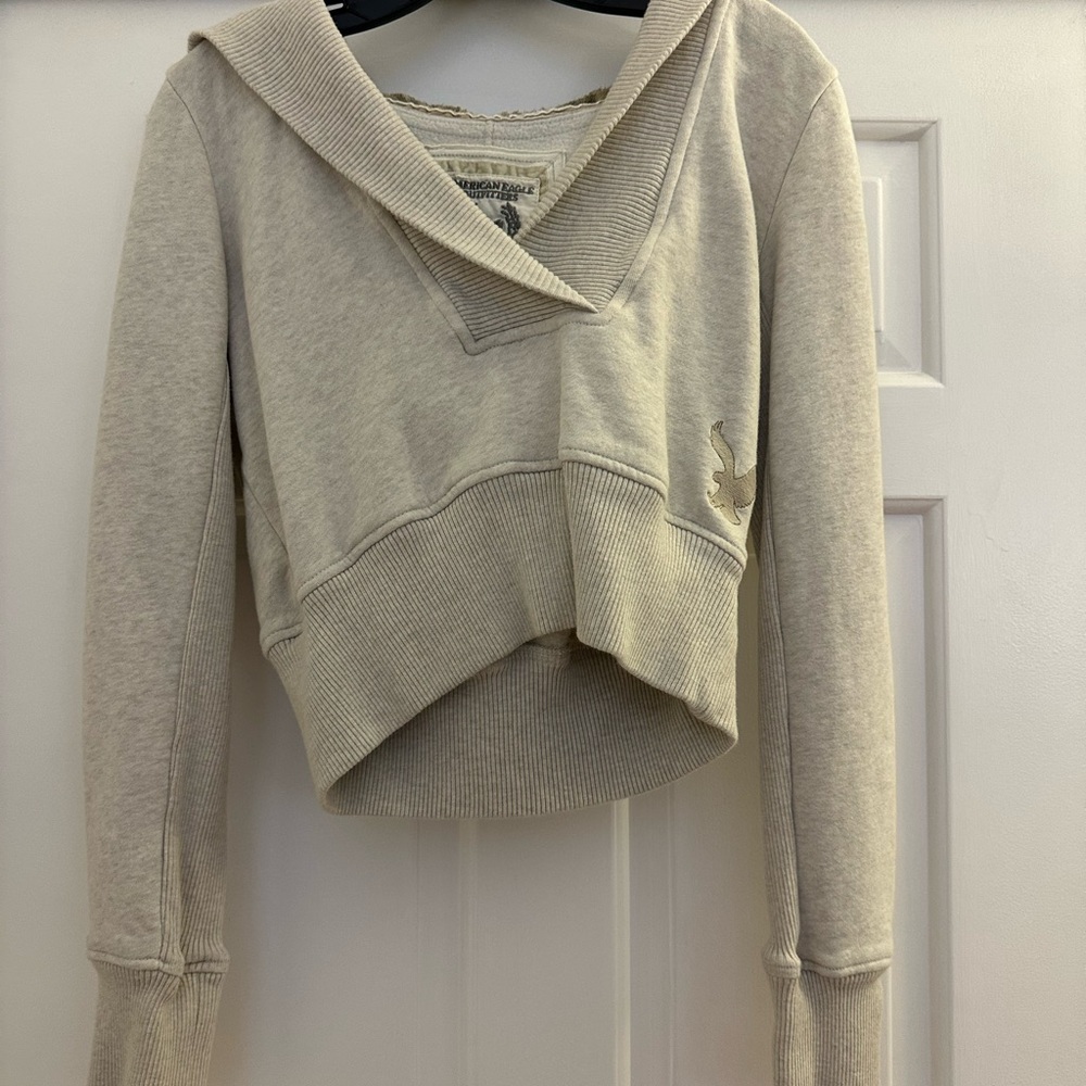Light Gray Cropped Hoodie